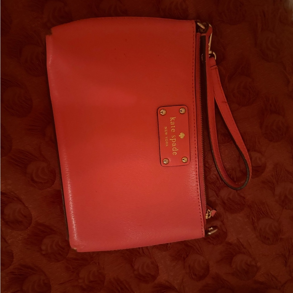 Kate Spade Pink Leather Wristlet Clutch